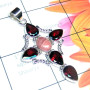 Garnet G - SD823-925 Sterling Silver Cut n Cab Gemstone Designer Pendant