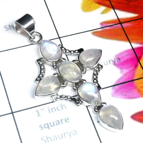 Rainbow I - SD823-925 Sterling Silver Cut n Cab Gemstone Designer Pendant