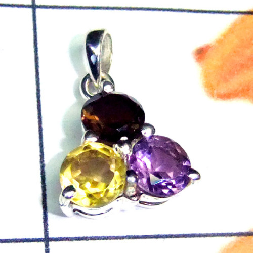 Multi Cut Gemstone G - CSP971-925 Sterling Silver Lightweight Cut Gemstone Casting Pend Multi Cut Gemstone G - CSP971-925 Sterling Silver Lightweight Cut Gemstone Casting Pend