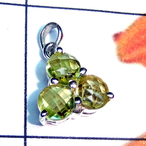 Lemon H - CSP971-925 Sterling Silver Lightweight Cut Gemstone Casting Pend Lemon H - CSP971-925 Sterling Silver Lightweight Cut Gemstone Casting Pend