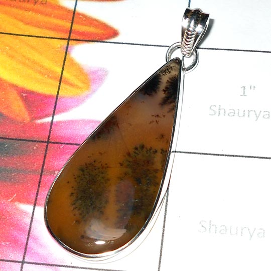 Russian Dendritic Opal F - CMJ946- 925 Sterling silver Assorted gems Pendant collection Russian Dendritic Opal F - CMJ946- 925 Sterling silver Assorted gems Pendant collection