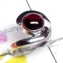 Garnet H - PSR948-Single Gemstone Made in 925 Sterling Silver Plain Ring