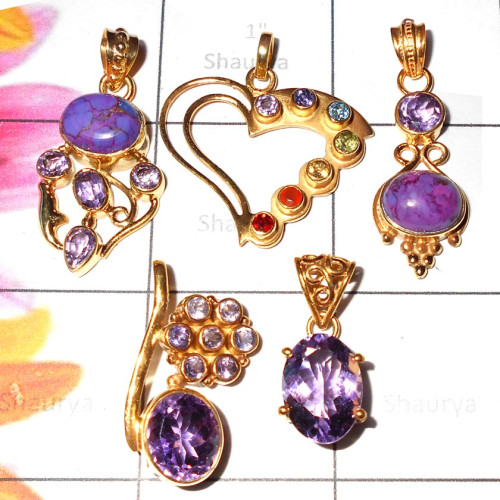 Mix cut Stones C - SVP933- Wholesale sterling silver Assorted gemstone & Design Ear