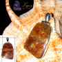 Ammolite B - SLG951-Rare Huge Ammolite Gems 925 Sterling Silver Pendant