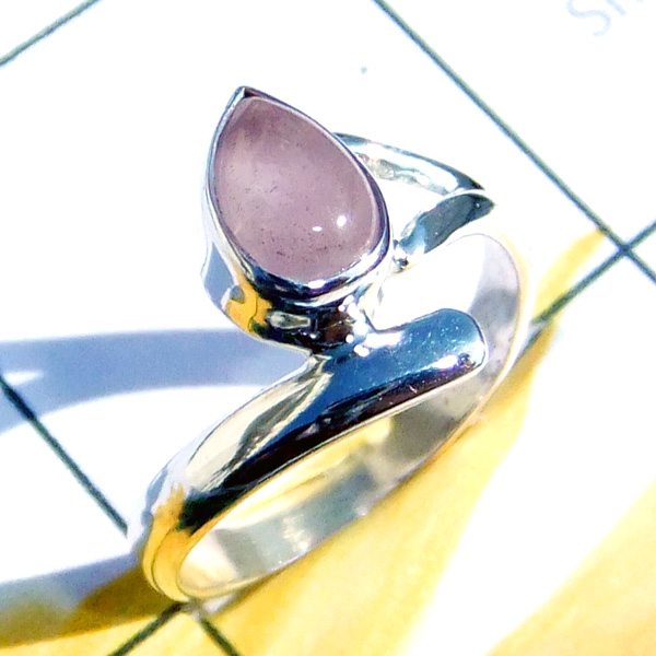 6x9mm Rose Quartz C - RBS991-Superior 925 Silver n Multi Gemstone Wholesale Baby Ring 6x9mm Rose Quartz C - RBS991-Superior 925 Silver n Multi Gemstone Wholesale Baby Ring