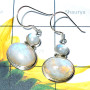 Rainbow Moonstone A - CMJ933-Blue Fire gems silver Earring wholesale