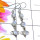 Rainbow moonstone F - CMJ933-Blue Fire gems silver Earring wholesale