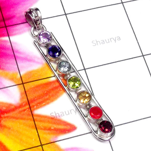 Mix Cut C - CHP992-Exclusive Designer gems Chakra Pendants Collection Mix Cut C - CHP992-Exclusive Designer gems Chakra Pendants Collection