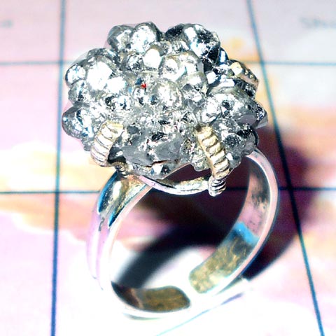 Silver Titanium Drusy F - SPR985- Classical Design Prong Setting Rings Silver Titanium Drusy F - SPR985- Classical Design Prong Setting Rings