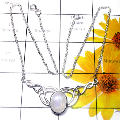 Rainbow cab A - SDN971-Cut n Cab Gemstone 925 Sterling Silver Necklace