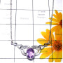 Amethyst B - SDN971-Cut n Cab Gemstone 925 Sterling Silver Necklace