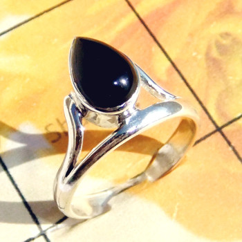 6x9mm Black onyx G - RBS990-Lightweight Cut n Cab Gemstone 925 Silver Baby Ring 6x9mm Black onyx G - RBS990-Lightweight Cut n Cab Gemstone 925 Silver Baby Ring