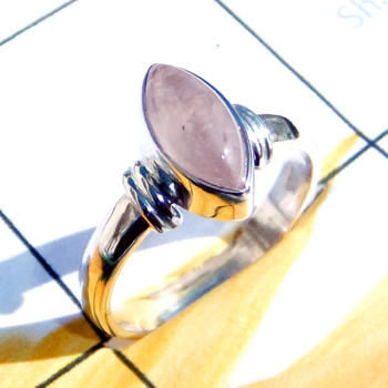 5x10mm Rose Quartz A - RBS989-Superior 925 Silver Small Size Baby Trendy Ring 5x10mm Rose Quartz A - RBS989-Superior 925 Silver Small Size Baby Trendy Ring