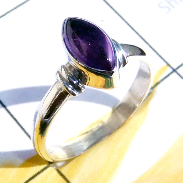 5x10mm Amethyst D - RBS989-Superior 925 Silver Small Size Baby Trendy Ring 5x10mm Amethyst D - RBS989-Superior 925 Silver Small Size Baby Trendy Ring