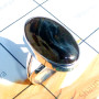 Pietersite Jasper D - PJD996-New Shape Pietersite Jasper Cab 925 Plain Silver Ring