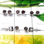 Smokey D - SSE983-5 Pair Lightweight 925 Silver Cut Gemstone Stud Earring