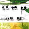 Black Onyx H - SSE983-5 Pair Lightweight 925 Silver Cut Gemstone Stud Earring