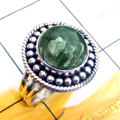 Seraphinite A - SDR903-Seraphinite Cab 925 Sterling Silver Designer Ring