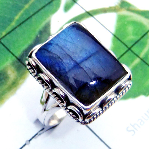 Labradorite D - SDR901-Cab Labradorite 925 Sterling Silver Trendy Wholesale Ring
