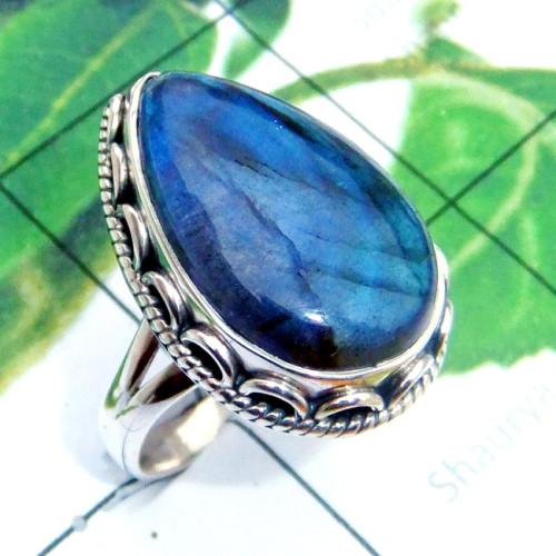 Labradorite O - SDR901-Cab Labradorite 925 Sterling Silver Trendy Wholesale Ring