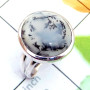 Dendritic Agate E - SDR898-Dendritic Agate 925 Exclusive Silver Wholesale Ring