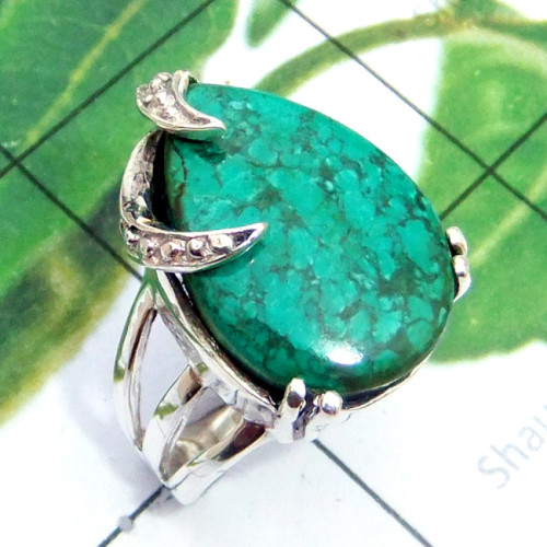 Tibet Turquoise C - SDR897-Tibet Turquoise 925 Superior Silver Designer Ring