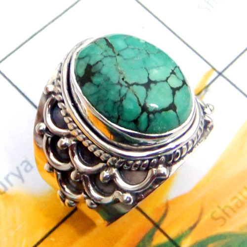Tibet Turquoise F - SDR897-Tibet Turquoise 925 Superior Silver Designer Ring
