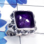Amethyst H - SDR896-Cab Amethyst Gemstone 925 Silver Designer Trendy Ring