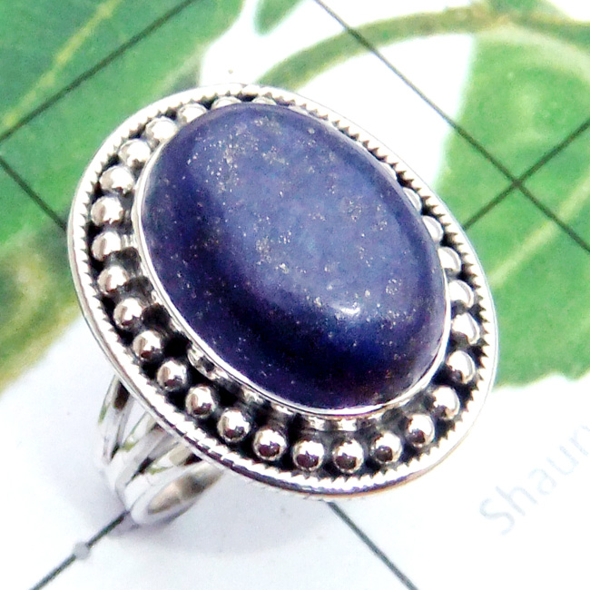 Lapis E - SDR894-Lapis Cab Gemstone 925 Silver Designer Ring Lapis E - SDR894-Lapis Cab Gemstone 925 Silver Designer Ring