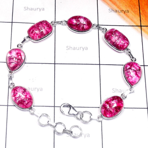 Snake Skin Quartz A - SBB963-Snake Skin Quartz Cab 925 Sterling Silver Bejal Bracelet