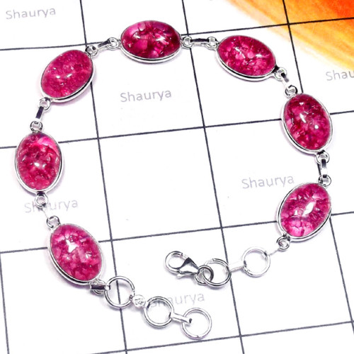 Snake Skin Quartz C - SBB963-Snake Skin Quartz Cab 925 Sterling Silver Bejal Bracelet