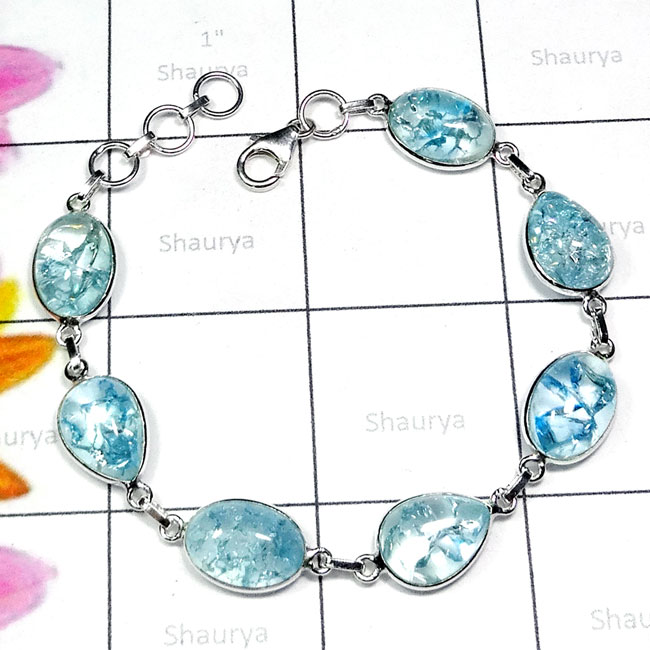 Snake Skin Quartz F - SBB963-Snake Skin Quartz Cab 925 Sterling Silver Bejal Bracelet Snake Skin Quartz F - SBB963-Snake Skin Quartz Cab 925 Sterling Silver Bejal Bracelet