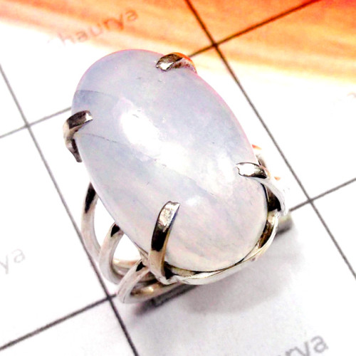 Rainbow E - SDR888-925 Exclusive Silver Cab Rainbow Gemstone Designer Ring