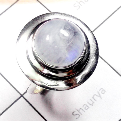 Rainbow G - SDR888-925 Exclusive Silver Cab Rainbow Gemstone Designer Ring