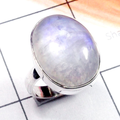 Rainbow A - PSR945-925 Plain Silver Cab Rainbow Stunning Ring