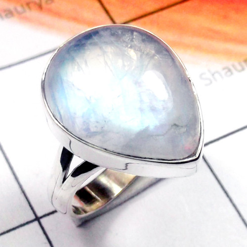 Rainbow B - PSR945-925 Plain Silver Cab Rainbow Stunning Ring