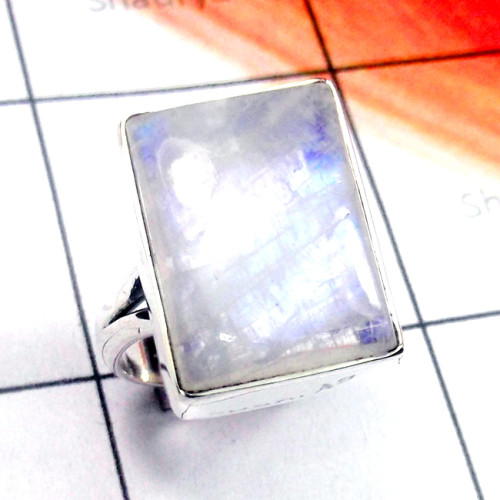 Rainbow D - PSR945-925 Plain Silver Cab Rainbow Stunning Ring Rainbow D - PSR945-925 Plain Silver Cab Rainbow Stunning Ring
