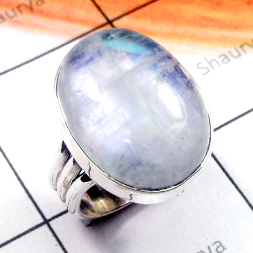 Rainbow E - PSR945-925 Plain Silver Cab Rainbow Stunning Ring