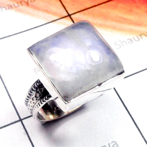Rainbow F - PSR945-925 Plain Silver Cab Rainbow Stunning Ring