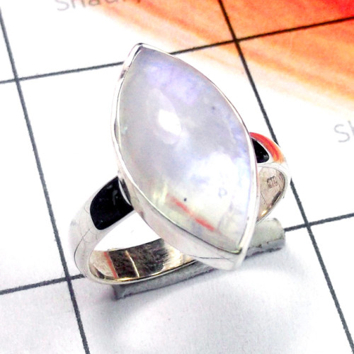 Rainbow G - PSR945-925 Plain Silver Cab Rainbow Stunning Ring Rainbow G - PSR945-925 Plain Silver Cab Rainbow Stunning Ring