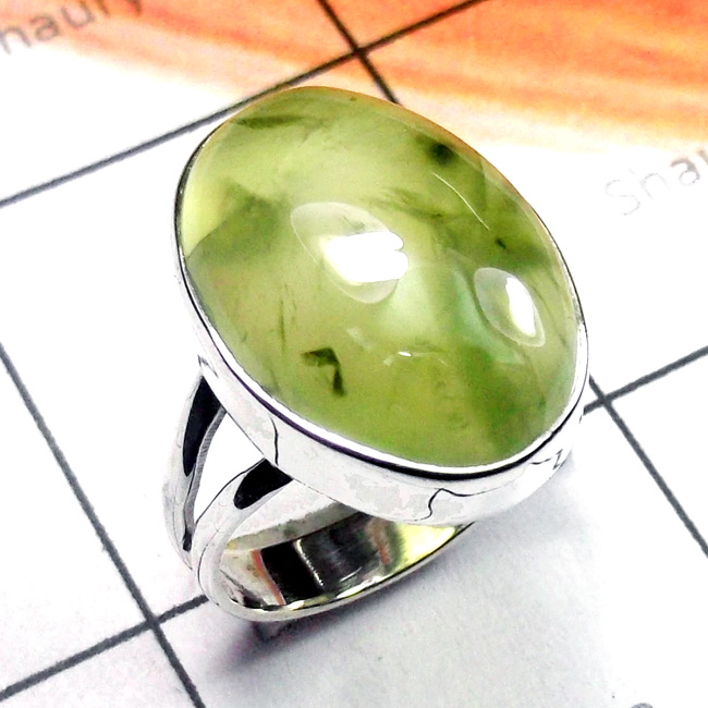 Prynite A - PSR943-Prynite Cab Gemstone 925 Sterling Silver Elegant Ring Prynite A - PSR943-Prynite Cab Gemstone 925 Sterling Silver Elegant Ring