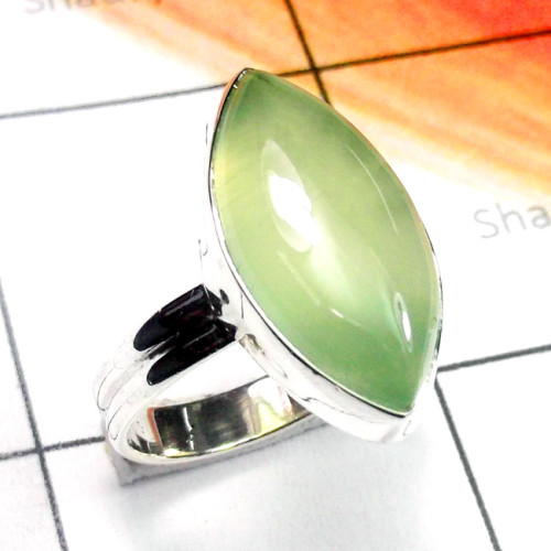 Prynite D - PSR943-Prynite Cab Gemstone 925 Sterling Silver Elegant Ring
