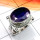 Blue Sapphire Corundum B - SCR916-New Design Cut Gemstone 925 Silver Casting Ring