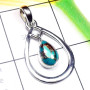 Blue copper Turquoise E - ISP900-Exclusive 925 Sterling Silver Multi Cut Gemstone Pendant