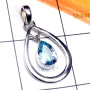 Blue Topaz G - ISP900-Exclusive 925 Sterling Silver Multi Cut Gemstone Pendant