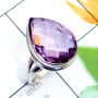 Amethyst A - PSR941-925 Sterling Silver Multi Gemstone Plain Ring