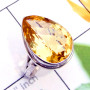 Citrine O - PSR941-925 Sterling Silver Multi Gemstone Plain Ring