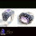 Amethyst D - FBJ997-925 Silver Oxidised Two Tone Filigree Bali Ring