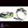 Green Amethyst n Peridot B - FBJ996-925 Sterling Silver n Cut Gemstone Filigree Bali Ring