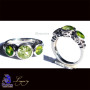 Green Amethyst n Peridot B - FBJ996-925 Sterling Silver n Cut Gemstone Filigree Bali Ring